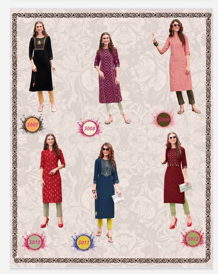 Fashionista 1 Ethnic Wear Rayon Designer Printed Kurtis With Bottom Collection
